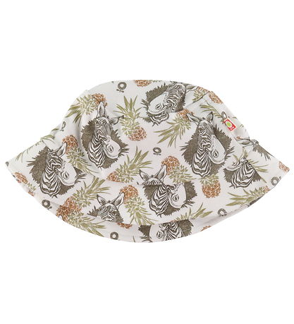 Katvig Bucket Hat - White w. Tropical Print