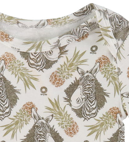 Katvig Romper l/s - Wit m. Tropisch Print