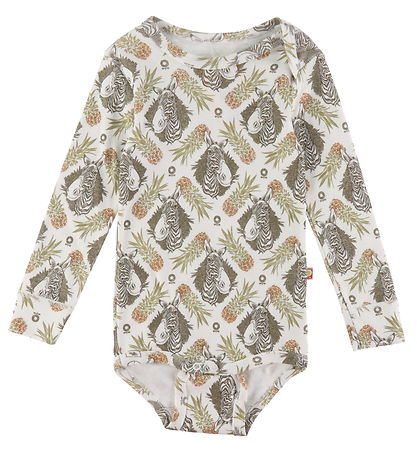 Katvig Romper l/s - Wit m. Tropisch Print