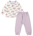 Joha Schlafanzug - Bambus - Off White/Lila m. Papagei Joha Schlafanzug - Bambus - Off White/Lila m. Papagei