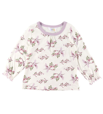 Joha Pyjama set - Bamboe - Off White/Paars m. Papegaai