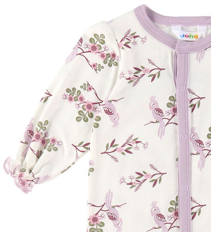 Joha Pyjamapak - Bamboe - Off White/Paars m. Papegaai