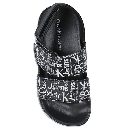 Calvin Klein Flip Flops - Velcro - Black w. White