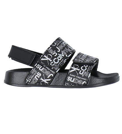 Calvin Klein Flip Flops - Velcro - Black w. White