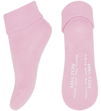 Melton Socks w. Anti-Slip - Pink Nectar