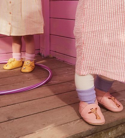 Melton Socks w. Anti-Slip - Pink Nectar