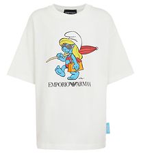 T-Shirt Emporio Armani - Blanc av. Schtroumpfette