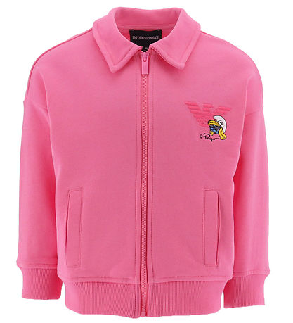 Emporio Armani Cardigan - Pink w. Smurf Fine Emporio Armani Cardigan - Pink w. Smurf Fine