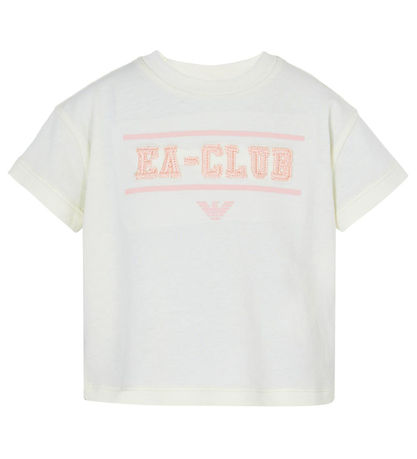 Emporio Armani T-shirt - White w. Pink