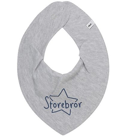 Bavoir Bandana Pippi - Pointu - Grey Melange av. Grand Frère Bavoir Bandana Pippi - Pointu - Grey Melange av. Grand Frère