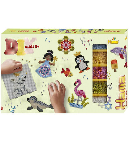 Boîte Cadeau Hama Midi - approx. 6000 Perles + 3 Assiettes - Mul Boîte Cadeau Hama Midi - approx. 6000 Perles + 3 Assiettes - Mul