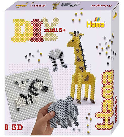 Hama Midi Gift Box - 2500 pcs - 3D Safari