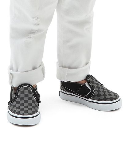 Vans Shoes - Slip-on V Checkerboard - Black/Grey