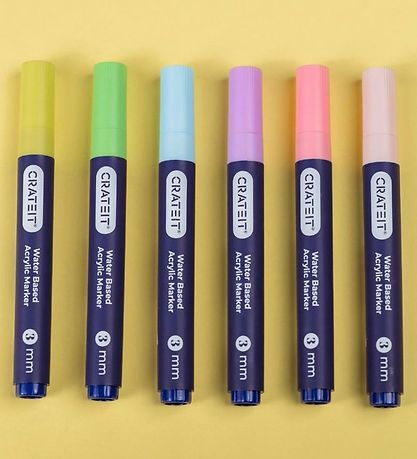 Crateit Markers - 3 mm - 6 pcs - Pastels