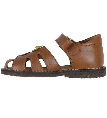 Angulus Sandals - Cognac w. Flowers