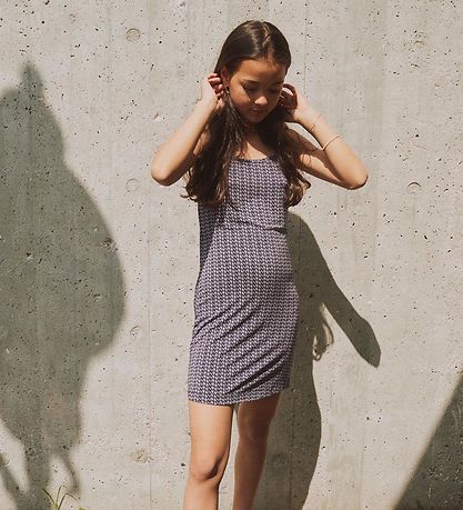 Designers Remix Dress - Bamboo - Jenna - Navy/Logo Print
