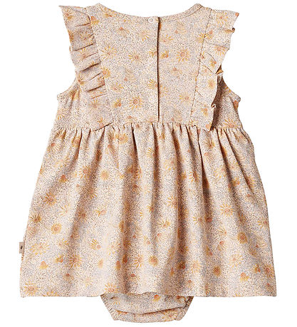 Wheat Bodysuit w. Skirt Sleeveless - Vianna - Coneflowers