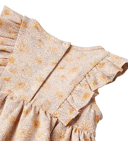 Wheat Bodysuit w. Skirt Sleeveless - Vianna - Coneflowers