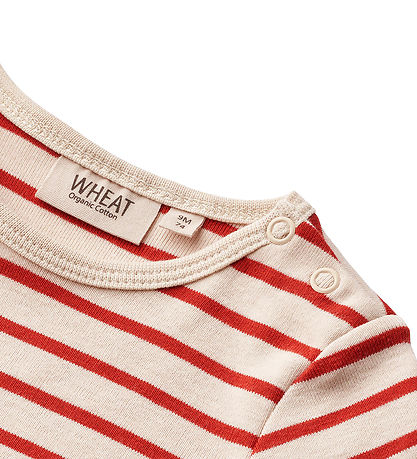 Wheat Romper s/s - Edvald - Rood Stripe Wheat Romper s/s - Edvald - Rood Stripe