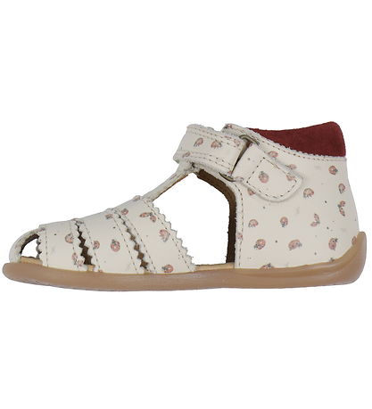 Pom Pom Sandals - Starters Scallop Velcro - Ladybird