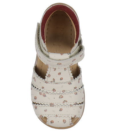 Pom Pom Sandals - Starters Scallop Velcro - Ladybird Pom Pom Sandals - Starters Scallop Velcro - Ladybird