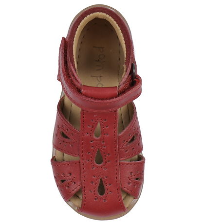Pom Pom Sandalen - Startdrops Klittenband - Dusty Rood Pom Pom Sandalen - Startdrops Klittenband - Dusty Rood