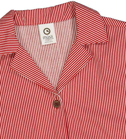 Müsli Shirt - Poplin Stripe Crop - Conditioner Cream/Apple Ed
