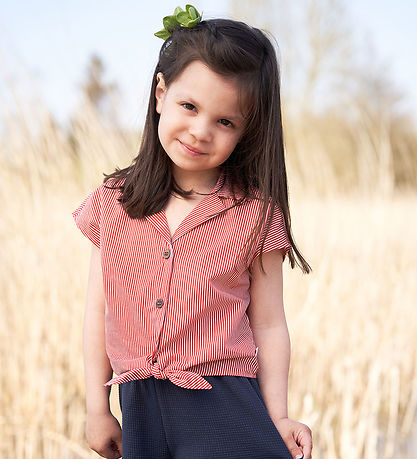 Müsli Shirt - Poplin Stripe Crop - Conditioner Cream/Apple Ed