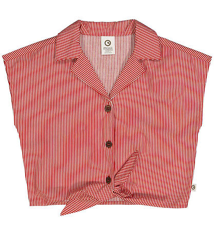 Müsli Shirt - Poplin Stripe Crop - Conditioner Cream/Apple Ed