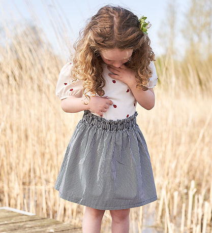 Müsli Skirt - Poplin Stripe - Conditioner Cream/Night Blue