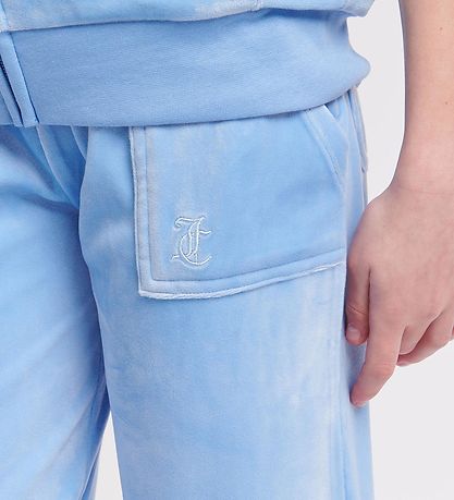 Juicy Couture Bukser i velur - Tonal - Della Robbia Blue