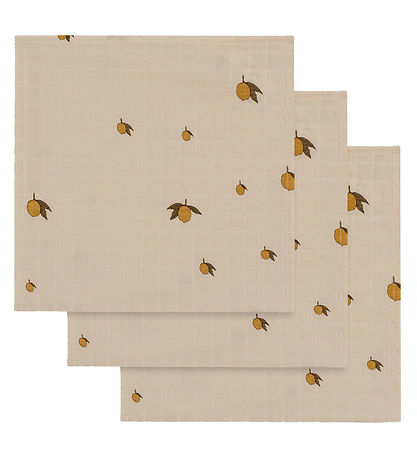 Carrés de mousseline Konges Sløjd - 65x65 cm - 3 Pack - Lemon Carrés de mousseline Konges Sløjd - 65x65 cm - 3 Pack - Lemon