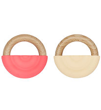 OYOY Teether - Rainbow Teether - 2-Pack - Cherry Red/Vanilla