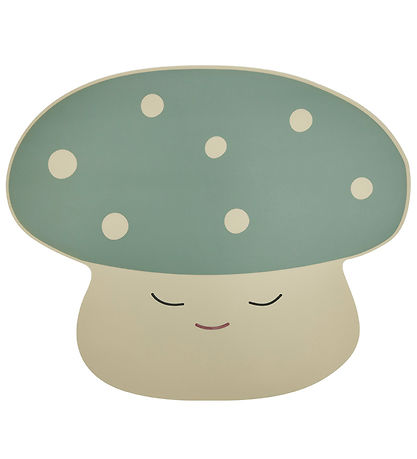 OYOY Placemat - Mushroom - Off White/Pale Green