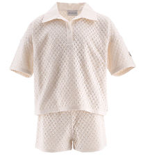 Moncler T-shirt/Shorts - Knitted - Cream w. Pointelle Moncler T-shirt/Shorts - Knitted - Cream w. Pointelle