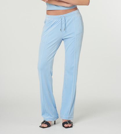 Juicy Couture Velvet Trousers - Tina - Powder Blue