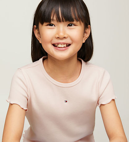 Tommy Hilfiger T-shirt - Essential Rib - Whimsy Pink Tommy Hilfiger T-shirt - Essential Rib - Whimsy Pink