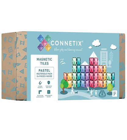 Connetix Magnetsats - 24 Delar - Pastel Rektangel