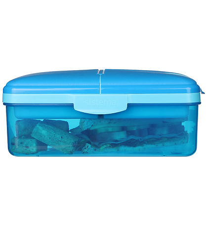 Sistema Lunchbox - Slimline Quaddie - 1.5 L - Blue/Light Blue Sistema Lunchbox - Slimline Quaddie - 1.5 L - Blue/Light Blue