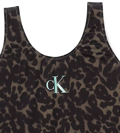 Calvin Klein Zwempak - Leopard Olive Omhoog