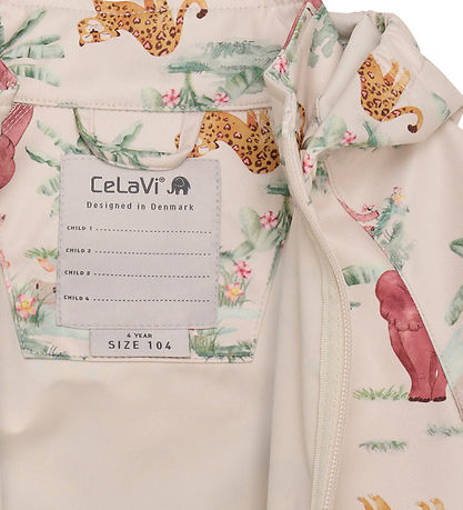 Veste softshell CeLaVi - Brandied Apricot/Rose av. Éléphants