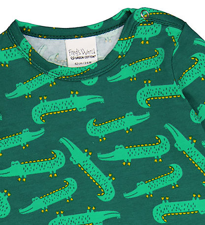 Freds World Bodysuit l/s - Crocodile - Cucumber