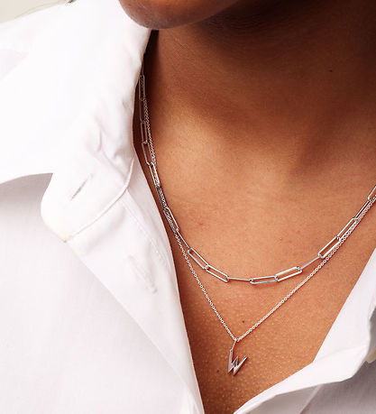 Design Letters Necklace - Chunky Square Link - Large - 45 cm - S Design Letters Necklace - Chunky Square Link - Large - 45 cm - S