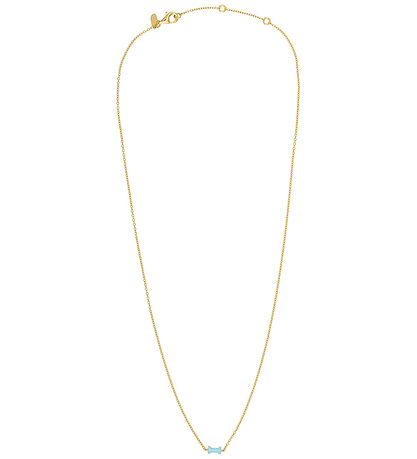 Design Letters Necklace - Bow Tie - 45 cm - Gold/Light Blue