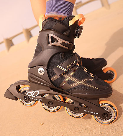 K2 Rolschaatsen - Alexia 80 Boa - Zwart/Oranje - Skeelers
