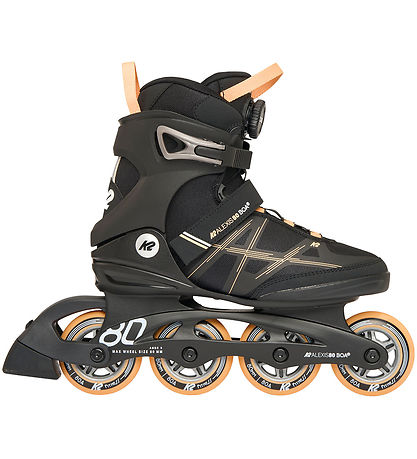 K2 Rolschaatsen - Alexia 80 Boa - Zwart/Oranje - Skeelers