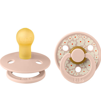 BIBS Colour Pacifiers - 2-Pack - Size 1 - Round - Blush