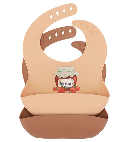 Konges Sløjd Bibs - Silicone - 2-Pack - Fraise