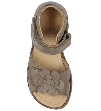 Pom Pom Sandals - Flower - Latte