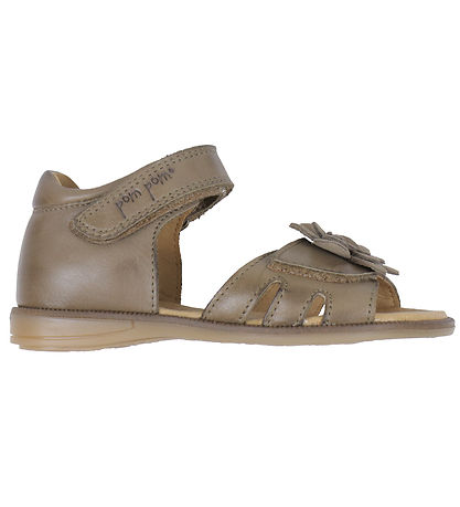 Pom Pom Sandals - Flower - Latte